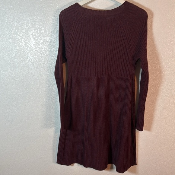 Peruvian Connection Maroon Babydoll Sweater Dress Size Medium - Picture 5 of 7